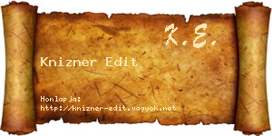 Knizner Edit névjegykártya